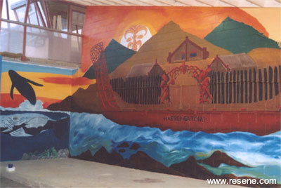 Mural in East Wing Carving Yard