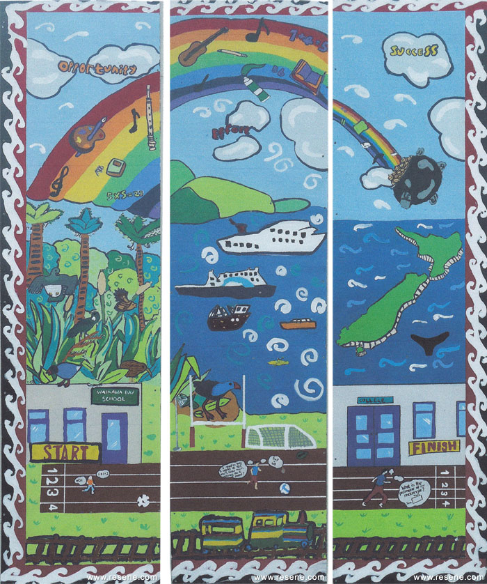 Waikawa School's mural 