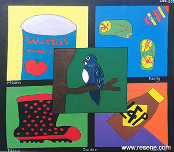 An entry from Wainui School in the Resene Mural Masterpieces competition 2014