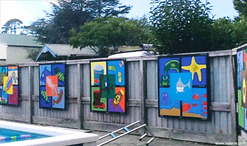 Wainui School mural entry in the Resene Mural Masterpieces competition