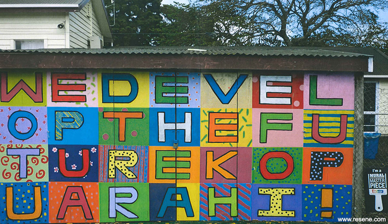 Kopuarahi School mural entry in the Resene Mural Masterpieces competition