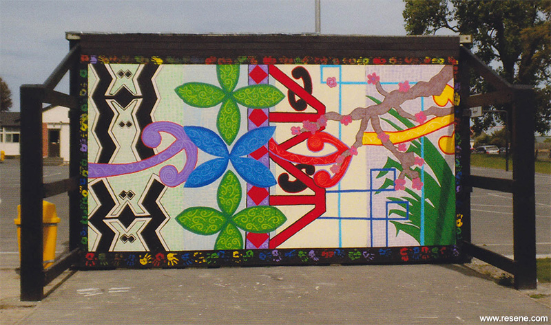 Ashburton Intermediate School mural entry in the Resene Mural Masterpieces competition