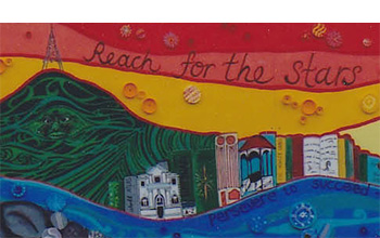 An entry from Elstow-Waihou Combined School in the Resene Mural Masterpieces competition 2014