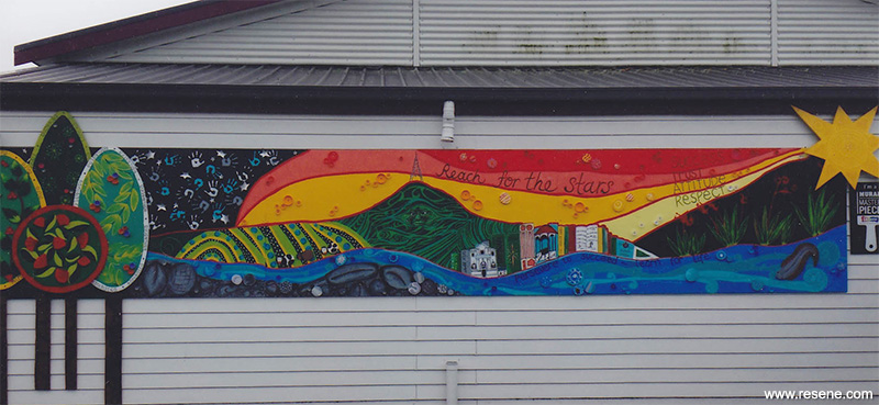 Elstow-Waihou Combined School mural entry in the Resene Mural Masterpieces competition