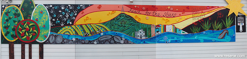 Elstow-Waihou Combined School mural entry in the Resene Mural Masterpieces competition