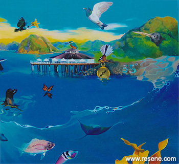 35 Degrees South Aquarium Restaurant and Bar is a winner in the Resene Mural Masterpieces competition 2014