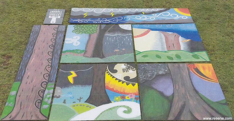 Glenbervie School mural entry in the Resene Mural Masterpieces competition