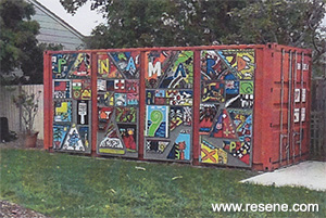 Panama Road School beautify a shipping container in the Resene Mural Masterpieces competition 2014
