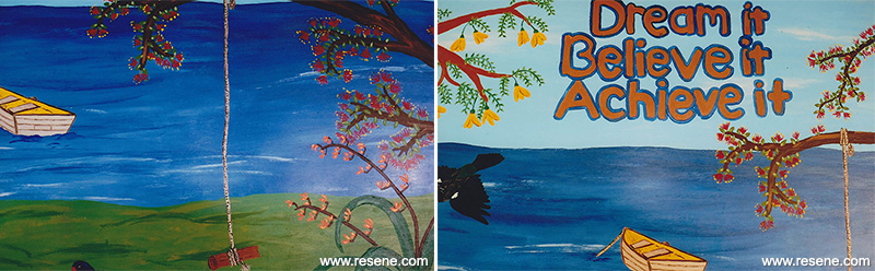 Parakai School mural entry in the Resene Mural Masterpieces competition