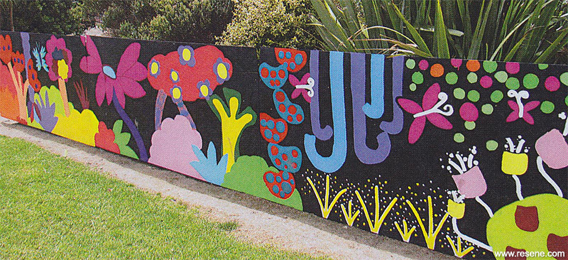 Beachlands School mural entry in the Resene Mural Masterpieces competition