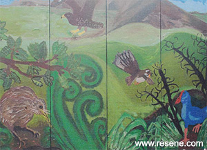An entry from Grey Lynn Primary School in the Resene Mural Masterpieces competition 2014