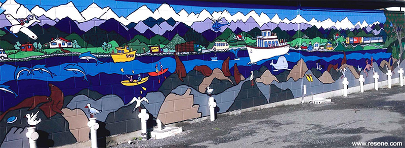 Kaikoura mural entry in the Resene Mural Masterpieces competition