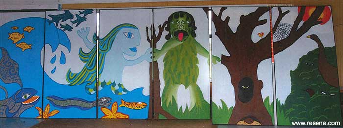 Muritai School mural entry in the Resene Mural Masterpieces competition