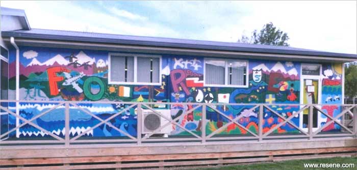 Kaikoura Suburban School mural entry in the Resene Mural Masterpieces competition