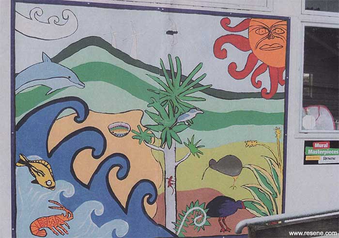 Tuturumuri School mural entry in the Resene Mural Masterpieces competition