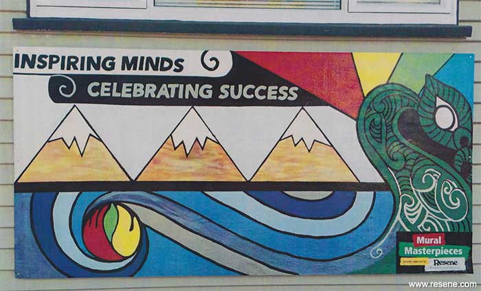 Rakaia School mural entry in the Resene Mural Masterpieces competition