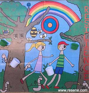 An entry from Gulf Harbour Primary in the Resene Mural Masterpieces competition 2015
