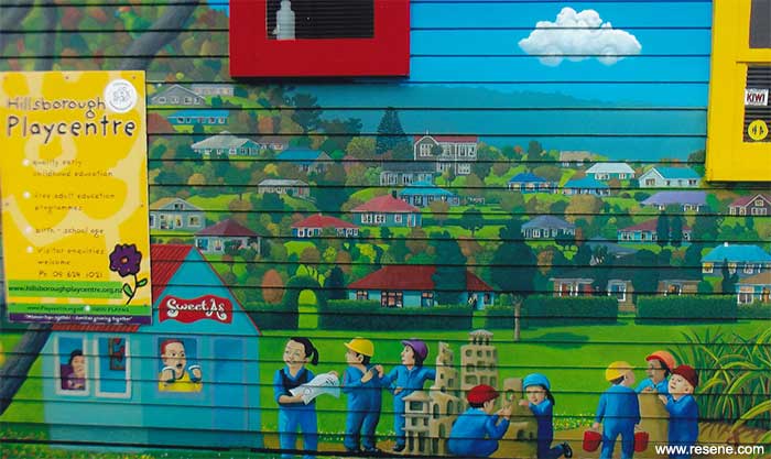 Hillsborough Playcentre Resene Mural Masterpieces competition 2015