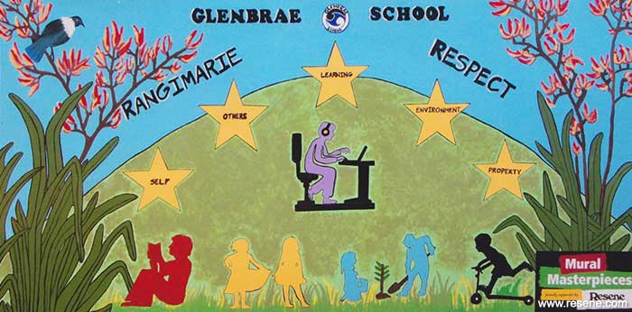 Glenbrae School mural entry in the Resene Mural Masterpieces competition