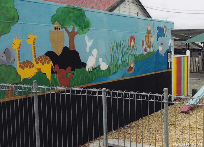 Riverstones Church mural entry in the Resene Mural Masterpieces competition