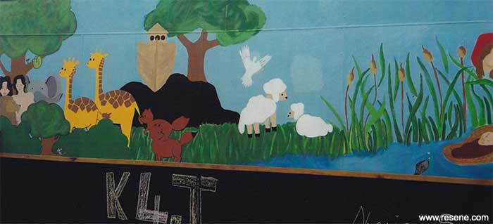 Riverstones Church mural entry in the Resene Mural Masterpieces competition