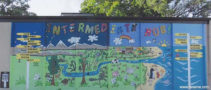 Beckenham Primary School mural entry in the Resene Mural Masterpieces competition