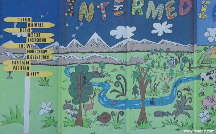 Beckenham Primary School mural entry in the Resene Mural Masterpieces competition