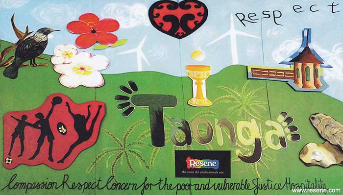 St Teresa’s Primary School's mural entry in the Resene Mural Masterpieces competition