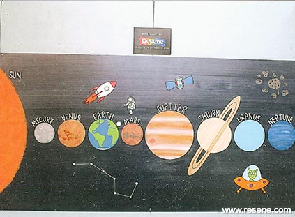 Mamaku School mural - solar system