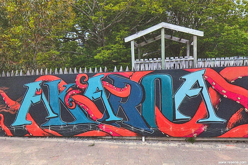 Akaroa Skateboard Park mural 