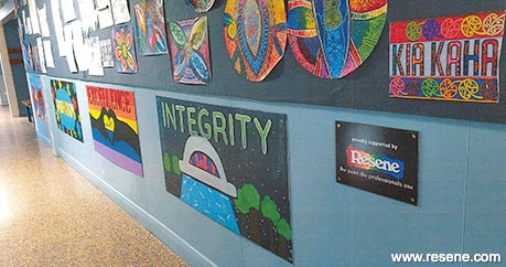 Ashburton Intermediate School mural - school values theme