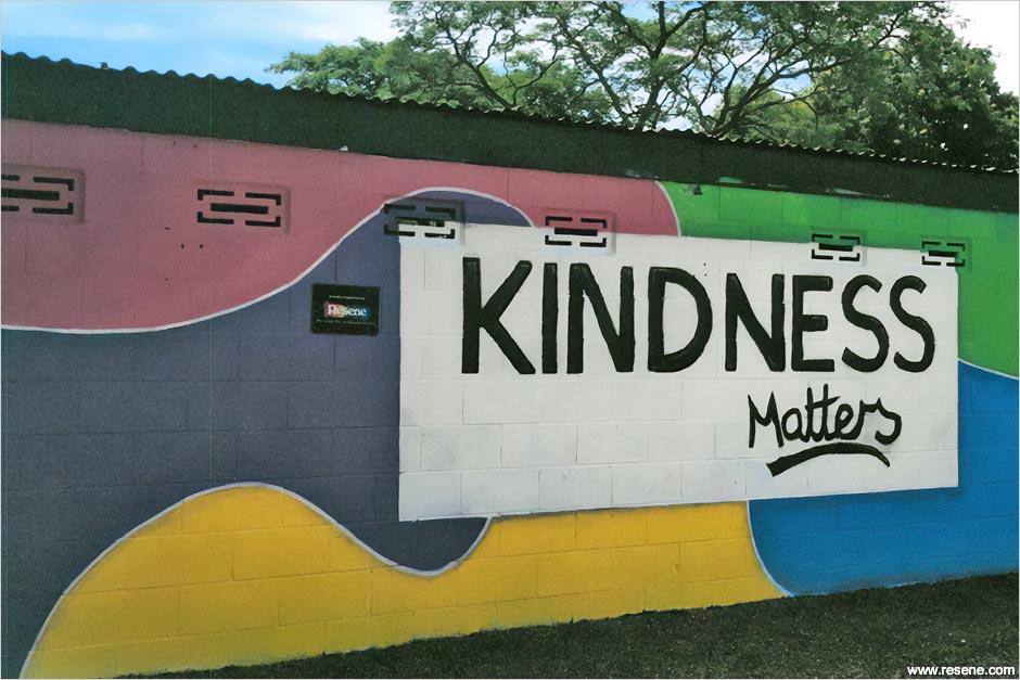 Leamington Primary School mural - kindness theme