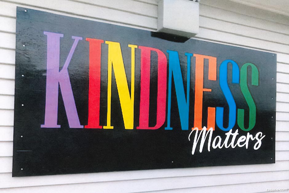 Kindness matters word mural
