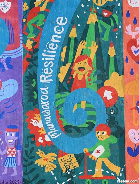 A school values themed mural for Normandale School
