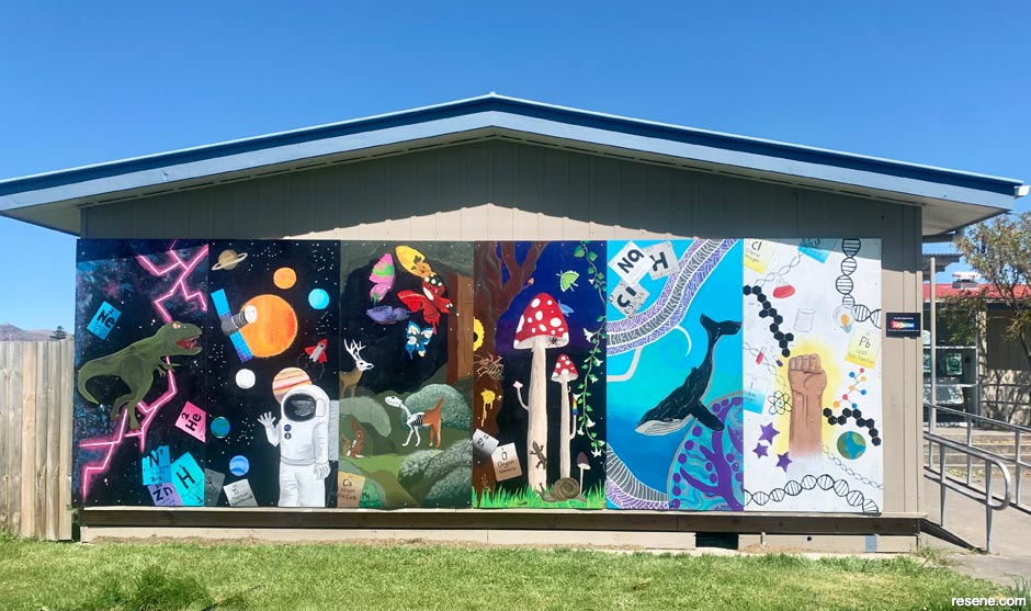 A science themed school mural