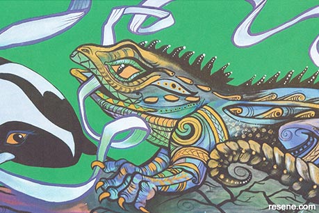 Backyard taonga themed mural