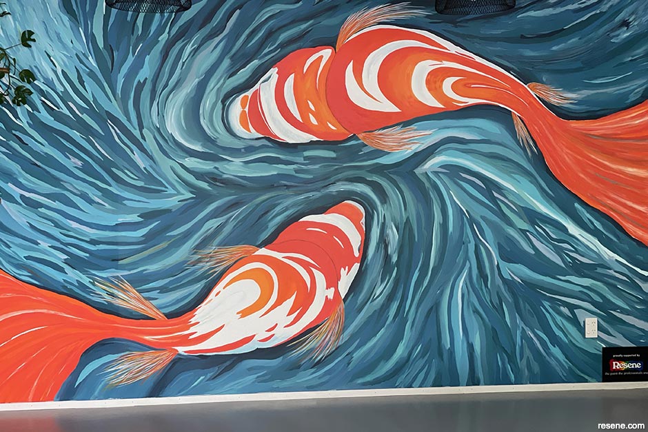 Colours of Koi themed mural