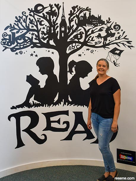 Mural with a reading theme