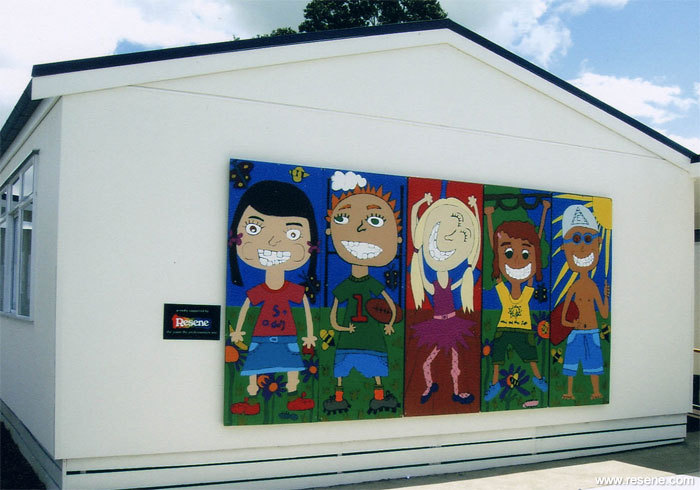 larger than life mural at Edendale School