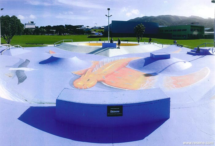 Photo of Te Rauparaka Park Skate Park mural