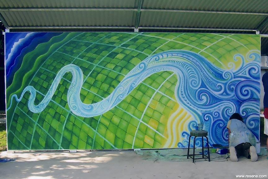 The river - mural by Wendy Hodder