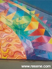Wall of St Stephan Presbyterian-abstract mural set on three pieces