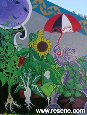 Frimley Primary School art of gardening mural