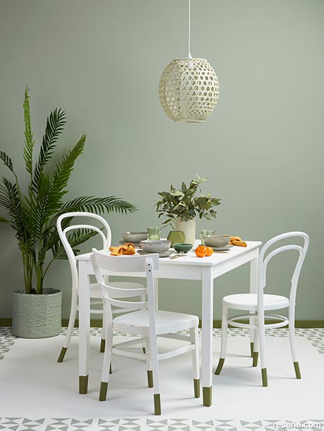 Dining room inspired by a Greek or Italian trattoria