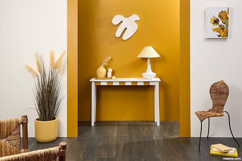 A spicy bold gold interior