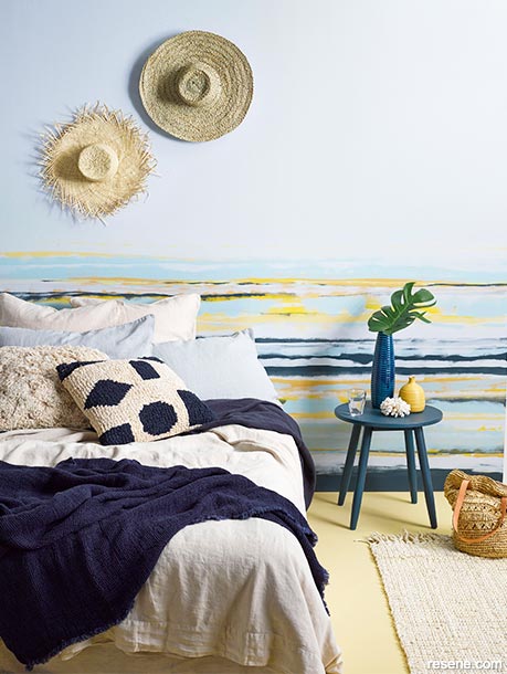 A beach and sea inspired paint effect