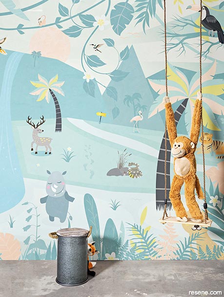 Create a fun feature wall out of wallpaper