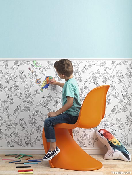 Wallpaper your kids can colour in