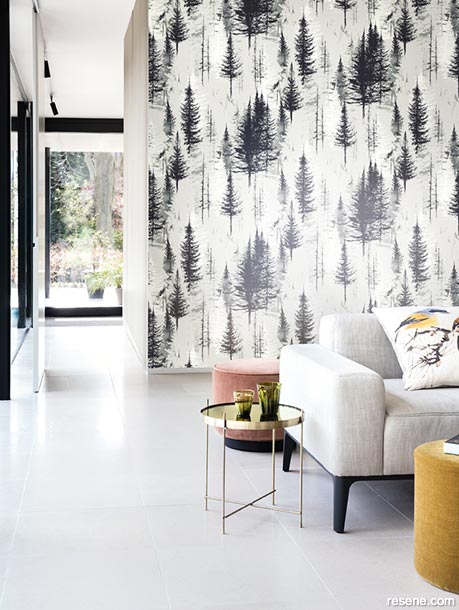 A nature themed feature wall
