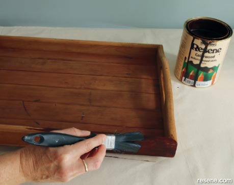 Decorate a tray with wallpaper - Step 2